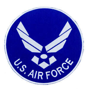 US Air Force Dark Blue Round Iron on Patch for Vest Jacket